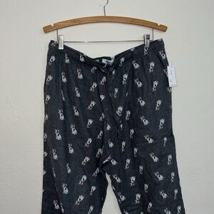 Old navy L tall Santa dog pj pants nwt